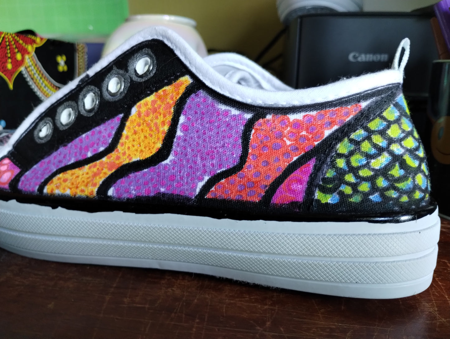 Hand painted canvas tennis shoes