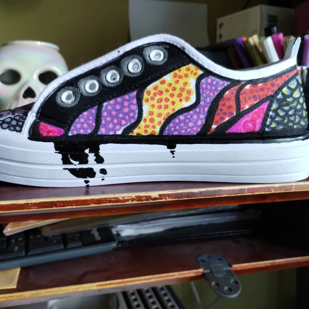 Hand painted canvas tennis shoes