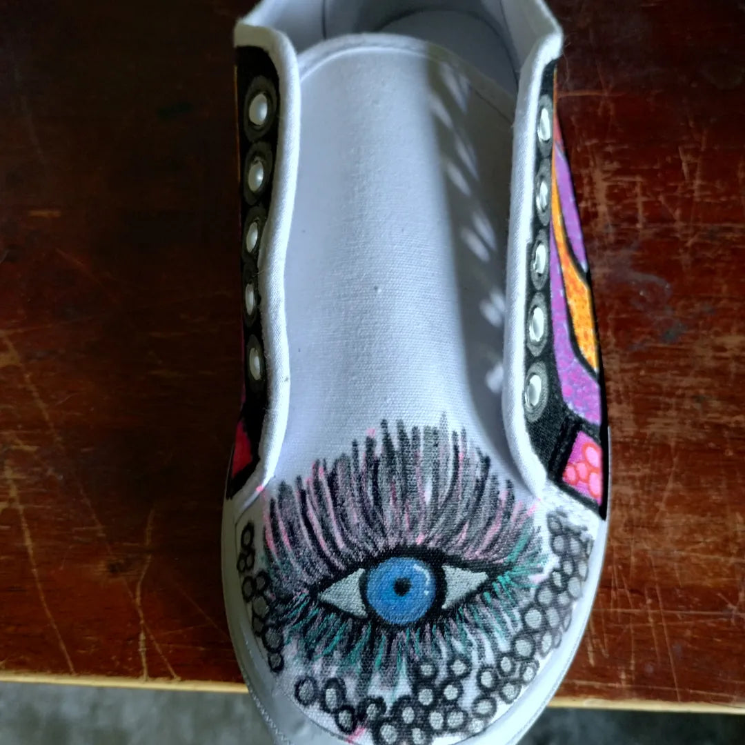 Hand painted canvas tennis shoes