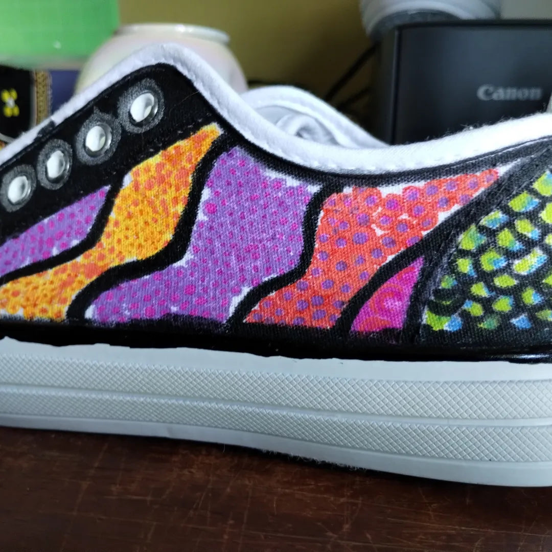 Hand painted canvas tennis shoes